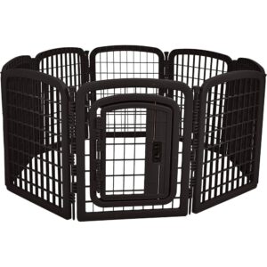 Parc octogonal pour chien 8 panneaux avec porte – 71 cm
