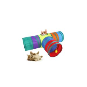 Tunnel de jeu pour chat 3 voies pliable avec balle