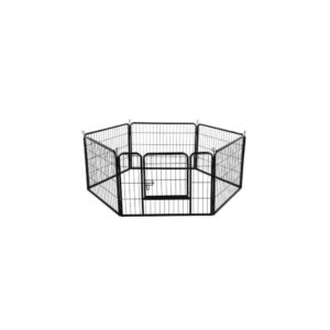 Parc enclos métallique modulable pour chien – 6 panneaux 60 x 60 cm