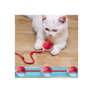 Balle interactive automatique avec queue pour chat – rechargeable