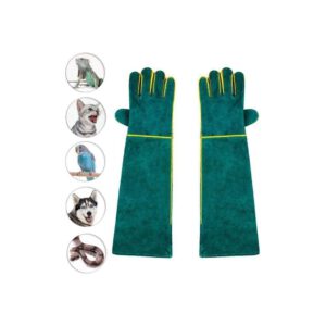 Gants de protection anti-morsure en cuir pour manipulation d'animaux