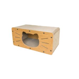 Maisonnette en carton pour chat avec griffoir intégré – 60 x 30 cm