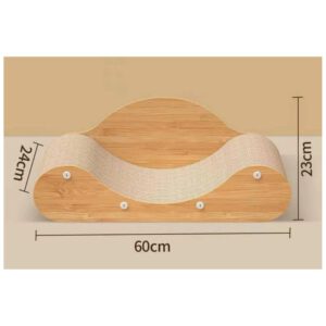 Griffoir en carton ondulé avec couchage pour chat – 60 x 24 cm