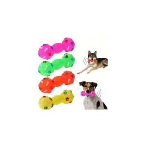 Haltère sonore en vinyle pour chien – jouet d'entraînement